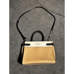 Kate Spade New York Staci Colorblock Medium Sachel Handbag Beige